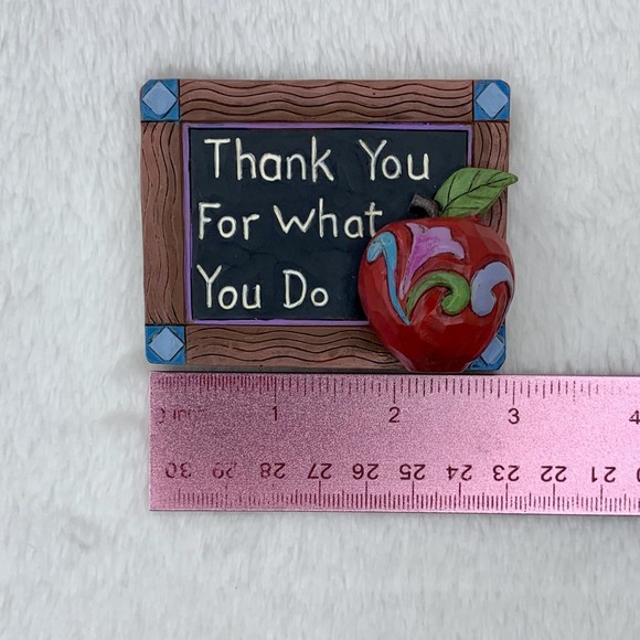 Jim Shore Miniature Thank You Teacher Gift Chalkboard School Classroom Apple - Picture 9 of 9